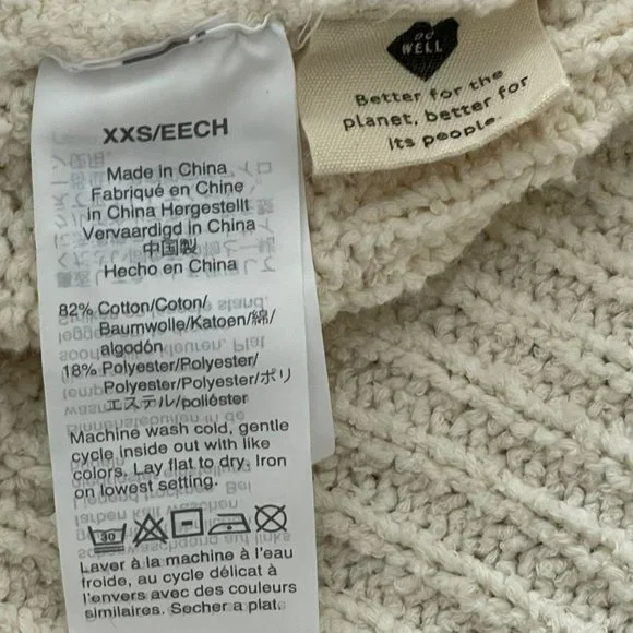 Madewell Chatterton Fringe Cardigan Sweater Ivory Button Down Women's Size XXS - Picture 8 of 9